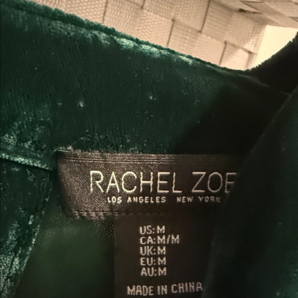Rachel Zoe Elegant Green Velvet Women's Top - Picture 2 of 4